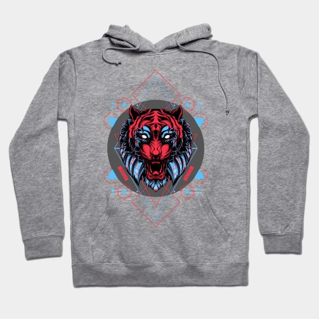 What's Your Spirit Animal? Divine Blue Light Tiger Hoodie by Naumovski